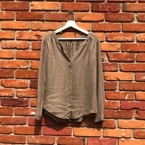 Babaton Floral Print Blouse 100% Silk